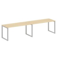 Metal System Style БО.СМ-2.4 (Акация лорка/серый) Рабочая станция на 2 раб.места на О-образном м/к