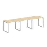 Metal System Style БО.СМ-3.1 (Акация лорка/серый) Рабочая станция на 3 раб.места на О-образном м/к