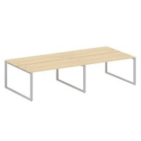 Metal System Style БО.СМ-4.4 (Акация лорка/серый) Рабочая станция на 4 раб.места на О-образном м/к