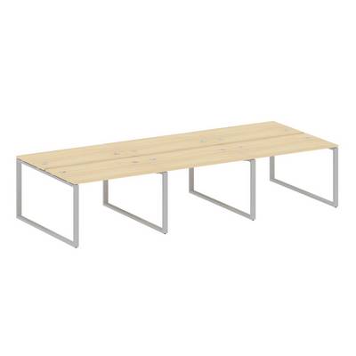 Metal System Style БО.СМ-6.2 (Акация лорка/серый) Рабочая станция на 6 раб.мест на О-образном м/к