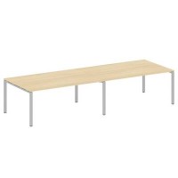 Metal System Style БП.ПРГ-2.5 (Акация лорка/серый) Переговорный стол (2 столешницы) на П-образном м/к