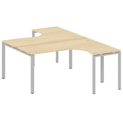 Metal System Style БП.РАС-СА-2.4 (Акация лорка/серый) Рабочая станция криволинейная на П-образном м/к