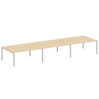 Metal System Style БП.СМ-6.5 (Акация лорка/серый) Рабочая станция на 6 раб.мест на П-образном м/к