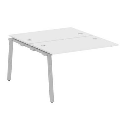 Metal System Style БА.ПРС-СП-2.2 (Белый/серый) Проходной наборный элемент рабочей станции на А-образном м/к (проходная опора Б.ОСП-147, две столешницы, два комплекта траверс)