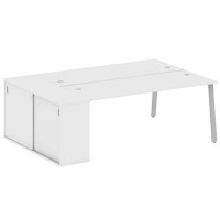 Metal System Style БА.РС-СШК-1.5 (Белый/серый) Рабочая станция на А-образном м/к с опорным шкафом-купе