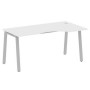Metal System Style БА.СА-1 Пр (Белый/серый) Стол криволинейный правый на А-образном м/к