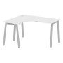 Metal System Style БА.СА-3 Л (Белый/серый) Стол криволинейный левый на А-образном м/к