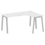 Metal System Style БА.СА-4 Пр (Белый/серый) Стол криволинейный правый на А-образном м/к