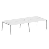 Metal System Style БА.СМ-4.4 (Белый/серый) Рабочая станция на 4 раб.места на А-образном м/к