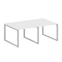Metal System Style БО.ПРГ-2.1 (Белый/серый) Переговорный стол (2 столешницы) на О-образном м/к