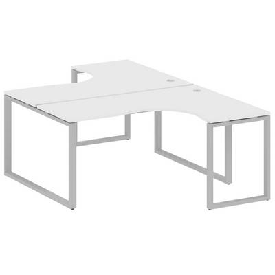 Metal System Style БО.РАС-СА-2.4 (Белый/серый) Рабочая станция криволинейная на О-образном м/к