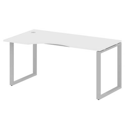 Metal System Style БО.СА-1 Л (Белый/серый) Стол криволинейный левый на О-образном м/к