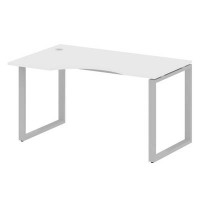 Metal System Style БО.СА-2 Л (Белый/серый) Стол криволинейный левый на О-образном м/к