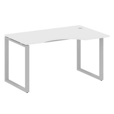 Metal System Style БО.СА-2 Пр (Белый/серый) Стол криволинейный правый на О-образном м/к