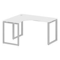 Metal System Style БО.СА-3 Л (Белый/серый) Стол криволинейный левый на О-образном м/к