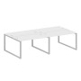 Metal System Style БО.СМ-4.3 (Белый/серый) Рабочая станция на 4 раб.места на О-образном м/к