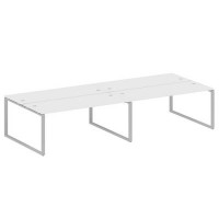 Metal System Style БО.СМ-4.5 (Белый/серый) Рабочая станция на 4 раб.места на О-образном м/к