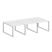 Metal System Style БО.СМ-6.1 (Белый/серый) Рабочая станция на 6 раб.мест на О-образном м/к