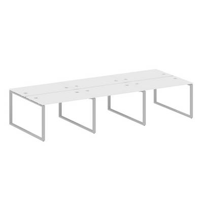 Metal System Style БО.СМ-6.2 (Белый/серый) Рабочая станция на 6 раб.мест на О-образном м/к