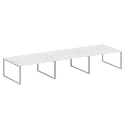 Metal System Style БО.СМ-6.4 (Белый/серый) Рабочая станция на 6 раб.мест на О-образном м/к