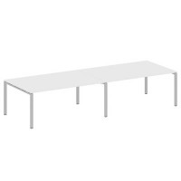 Metal System Style БП.ПРГ-2.5 (Белый/серый) Переговорный стол (2 столешницы) на П-образном м/к