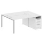 Metal System Style БП.РС-СТП-2.3 (Белый/серый) Рабочая станция на П-образном м/к с опорной тумбой