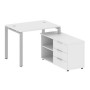 Metal System Style БП.РС-СТС-2.1 Пр (Белый/серый) Рабочая станция на П-образном м/к с опорной тумбой правая