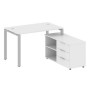 Metal System Style БП.РС-СТС-2.2 Пр (Белый/серый) Рабочая станция на П-образном м/к с опорной тумбой правая