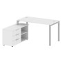 Metal System Style БП.РС-СТС-2.3 Л (Белый/серый) Рабочая станция на П-образном м/к с опорной тумбой левая