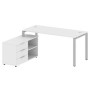 Metal System Style БП.РС-СТС-2.4 Л (Белый/серый) Рабочая станция на П-образном м/к с опорной тумбой левая