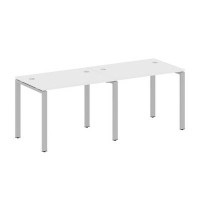 Metal System Style БП.СМ-2.1 (Белый/серый) Рабочая станция на 2 раб.места на П-образном м/к