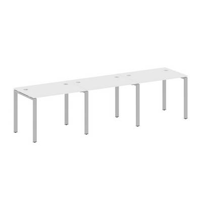 Metal System Style БП.СМ-3.1 (Белый/серый) Рабочая станция на 3 раб.места на П-образном м/к