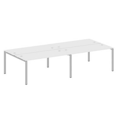 Metal System Style БП.СМ-4.4 (Белый/серый) Рабочая станция на 4 раб.места на П-образном м/к