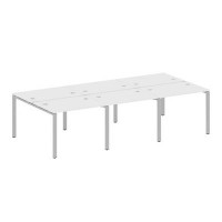 Metal System Style БП.СМ-6.1 (Белый/серый) Рабочая станция на 6 раб.мест на П-образном м/к
