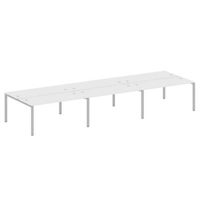 Metal System Style БП.СМ-6.4 (Белый/серый) Рабочая станция на 6 раб.мест на П-образном м/к