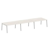 Metal System Style БА.ПРГ-3.4 (Дуб Наварра/серый) Переговорный стол (3 столешницы) на А-образном м/к