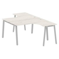 Metal System Style БА.РАС-СА-2.3 (Дуб Наварра/серый) Рабочая станция криволинейная на А-образном м/к