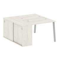 Metal System Style БА.РС-СШК-1.1 (Дуб Наварра/серый) Рабочая станция на А-образном м/к с опорным шкафом-купе