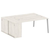 Metal System Style БА.РС-СШК-1.4 (Дуб Наварра/серый) Рабочая станция на А-образном м/к с опорным шкафом-купе