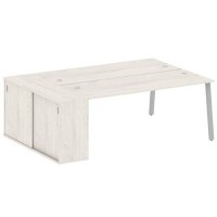 Metal System Style БА.РС-СШК-1.5 (Дуб Наварра/серый) Рабочая станция на А-образном м/к с опорным шкафом-купе