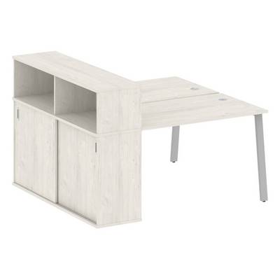 Metal System Style БА.РС-СШК-2.2 (Дуб Наварра/серый) Рабочая станция на А-образном м/к с опорным шкафом-купе