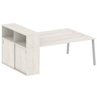 Metal System Style БА.РС-СШК-2.5 (Дуб Наварра/серый) Рабочая станция на А-образном м/к с опорным шкафом-купе