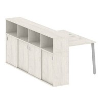 Metal System Style БА.РС-СШК-4.1 (Дуб Наварра/серый) Рабочая станция на А-образном м/к с опорным шкафом-купе