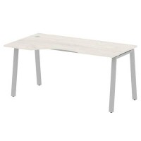 Metal System Style БА.СА-1 Л (Дуб Наварра/серый) Стол криволинейный левый на А-образном м/к