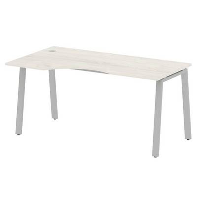 Metal System Style БА.СА-1 Л (Дуб Наварра/серый) Стол криволинейный левый на А-образном м/к