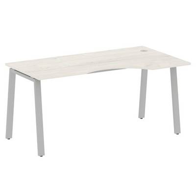 Metal System Style БА.СА-1 Пр (Дуб Наварра/серый) Стол криволинейный правый на А-образном м/к