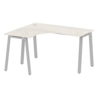 Metal System Style БА.СА-3 Л (Дуб Наварра/серый) Стол криволинейный левый на А-образном м/к