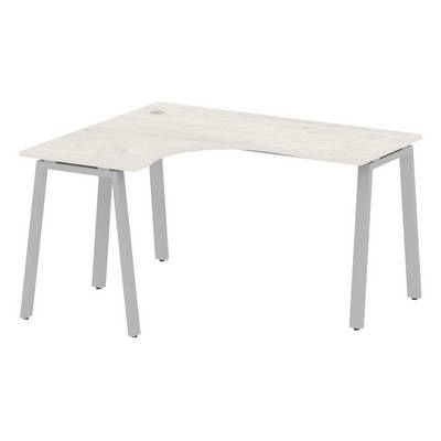 Metal System Style БА.СА-3 Л (Дуб Наварра/серый) Стол криволинейный левый на А-образном м/к