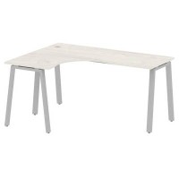 Metal System Style БА.СА-4 Л (Дуб Наварра/серый) Стол криволинейный левый на А-образном м/к