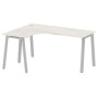 Metal System Style БА.СА-4 Л (Дуб Наварра/серый) Стол криволинейный левый на А-образном м/к